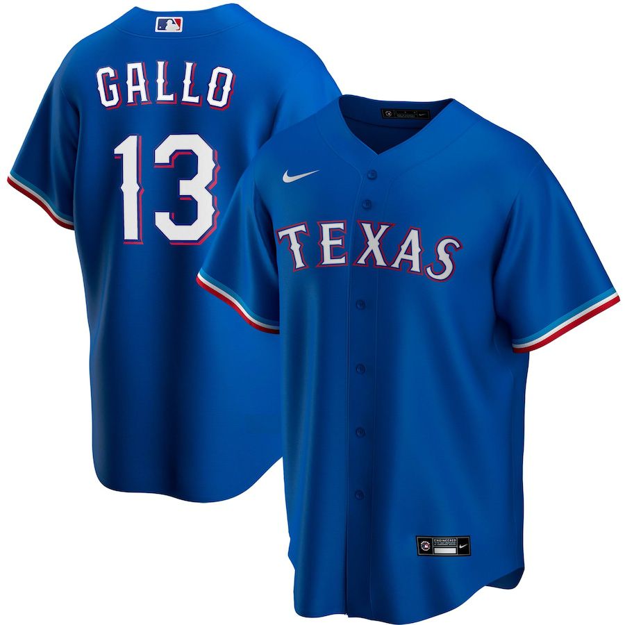 Mens Texas Rangers Joey 13 Gallo Nike Royal Alternate Replica Player MLB Jerseys